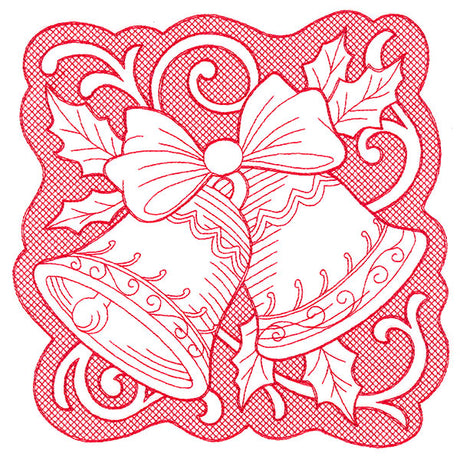 Bells of Christmas Square (Trapunto)