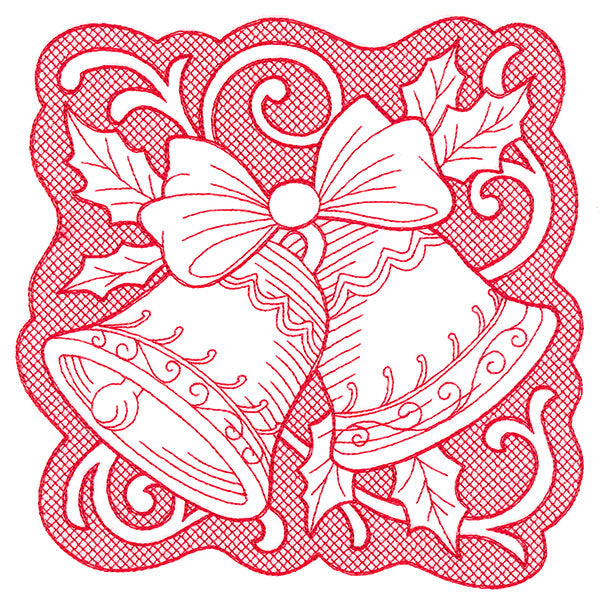 Bells of Christmas Square (Trapunto)