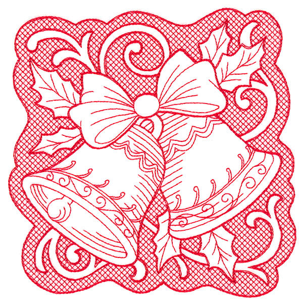 Bells of Christmas Square (Trapunto)