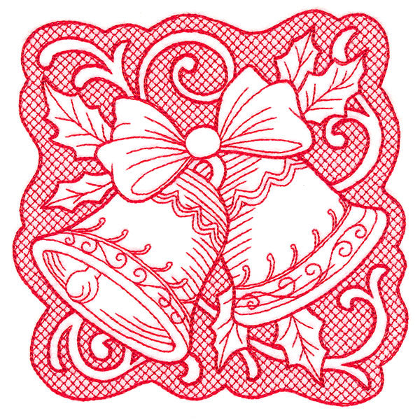 Bells of Christmas Square (Trapunto)