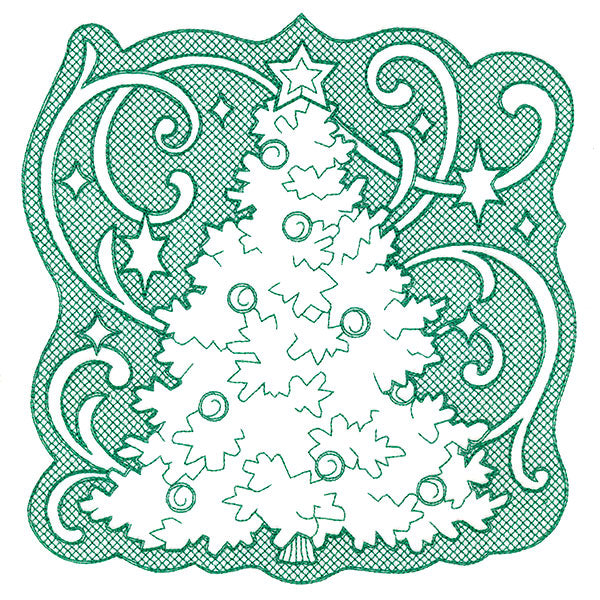 Tree of Christmas Square (Trapunto)