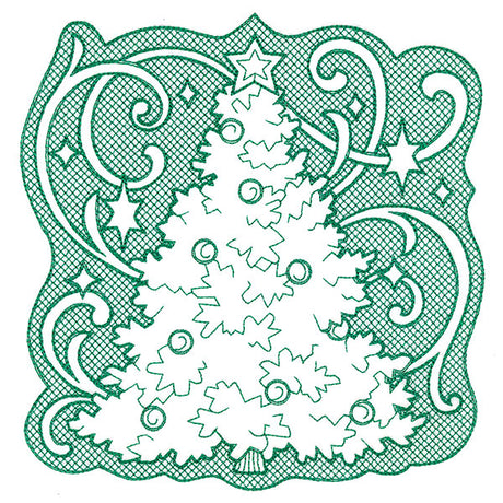 Tree of Christmas Square (Trapunto)