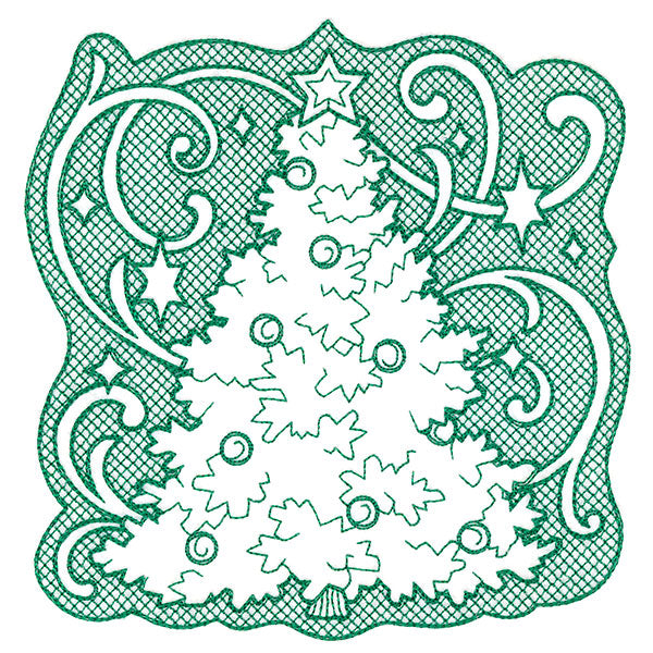 Tree of Christmas Square (Trapunto)