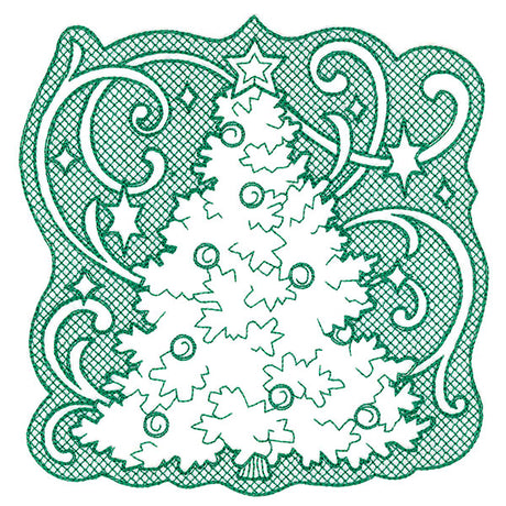 Tree of Christmas Square (Trapunto)