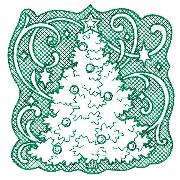 Tree of Christmas Square (Trapunto)