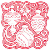 Ornaments of Christmas Square (Trapunto)