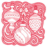 Ornaments of Christmas Square (Trapunto)