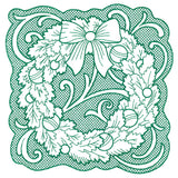 Wreath of Christmas Square (Trapunto)