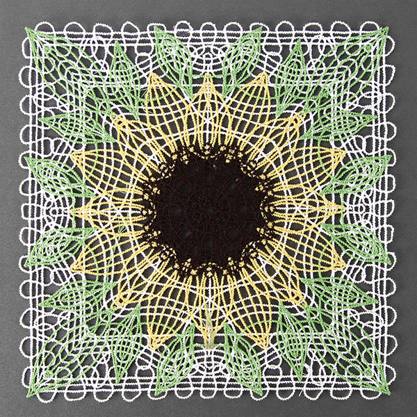 Delightful Sunflower Granny Square (Battenburg Lace)