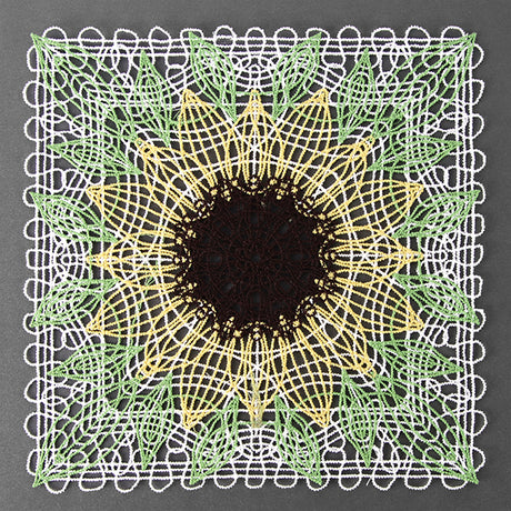 Delightful Sunflower Granny Square (Battenburg Lace)