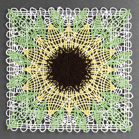 Delightful Sunflower Granny Square (Battenburg Lace)
