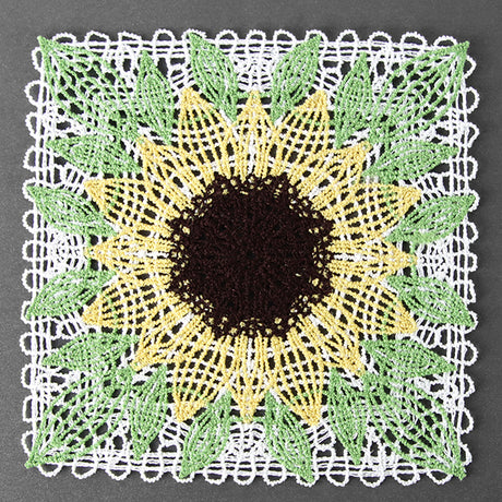 Delightful Sunflower Granny Square (Battenburg Lace)