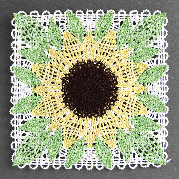 Delightful Sunflower Granny Square (Battenburg Lace)