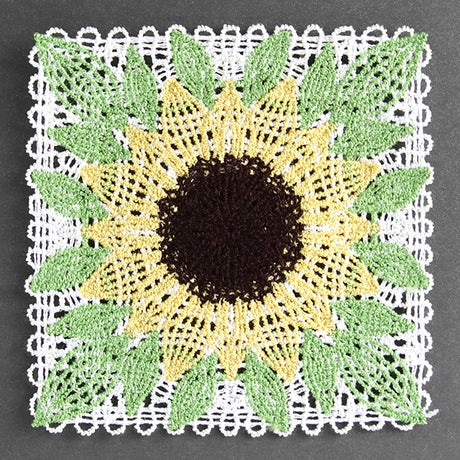 Delightful Sunflower Granny Square (Battenburg Lace)