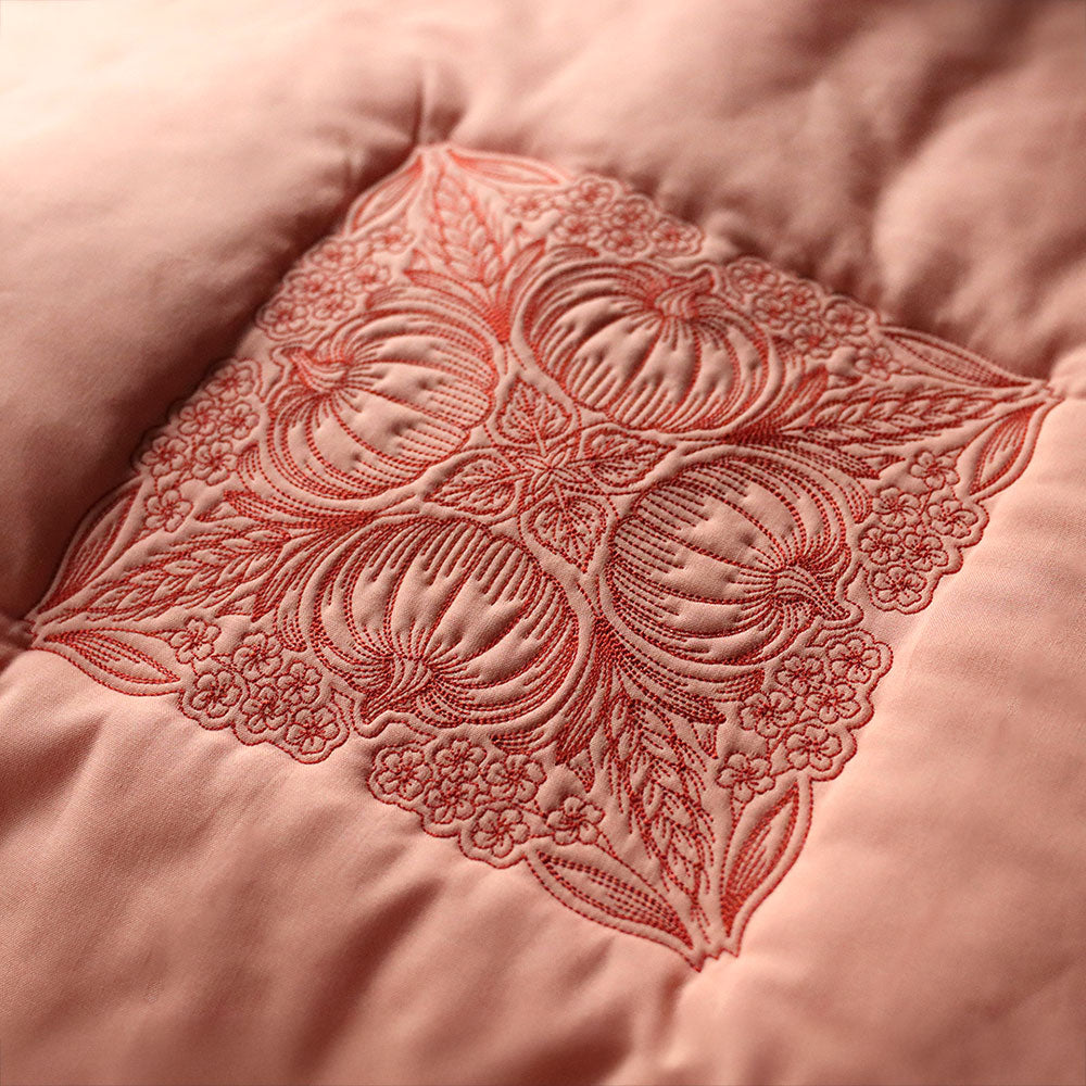 Blissful Pumpkin Kaleidoscope Square