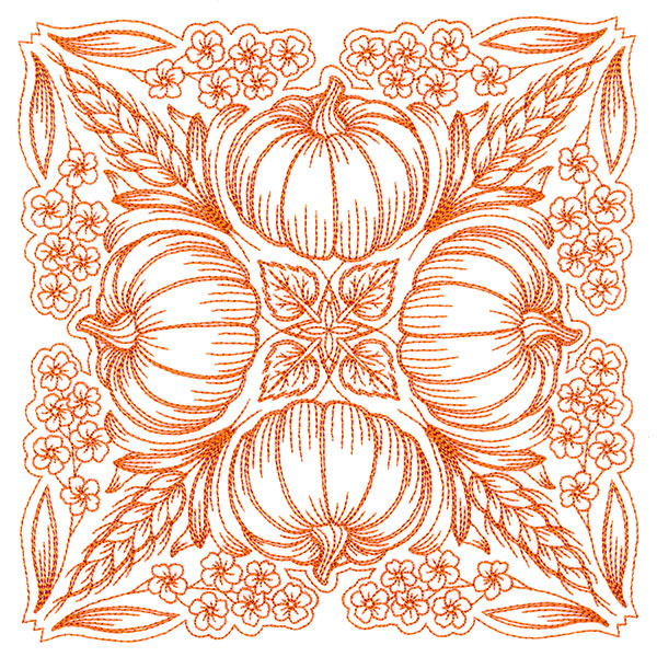 Blissful Pumpkin Kaleidoscope Square