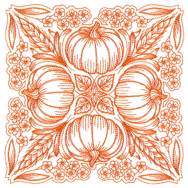 Blissful Pumpkin Kaleidoscope Square