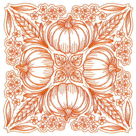 Blissful Pumpkin Kaleidoscope Square