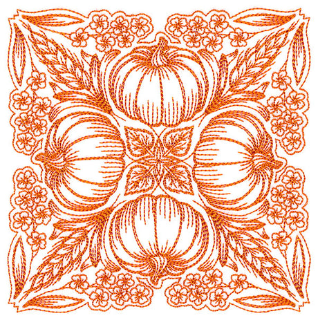 Blissful Pumpkin Kaleidoscope Square