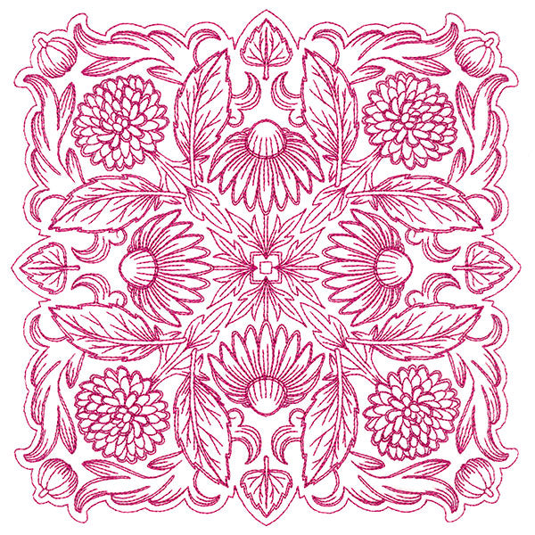 Blissful Coneflower Kaleidoscope Square
