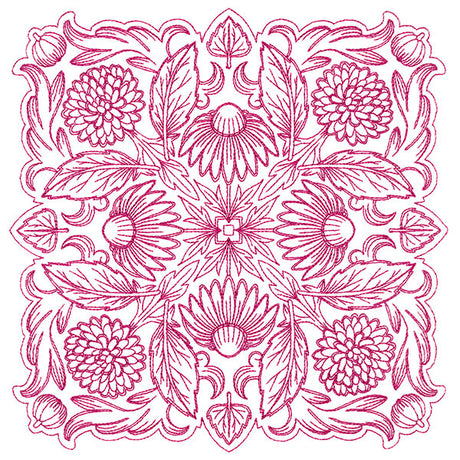 Blissful Coneflower Kaleidoscope Square