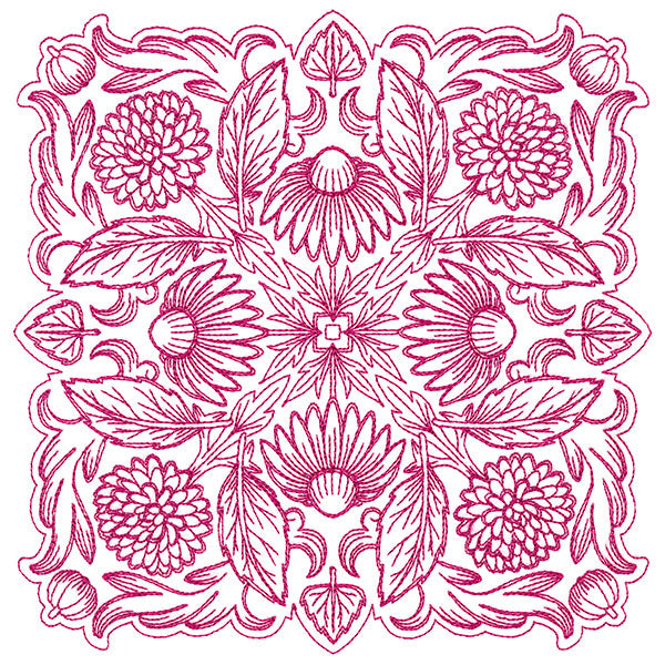 Blissful Coneflower Kaleidoscope Square