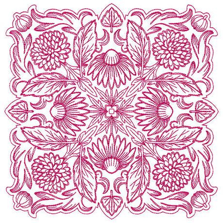 Blissful Coneflower Kaleidoscope Square
