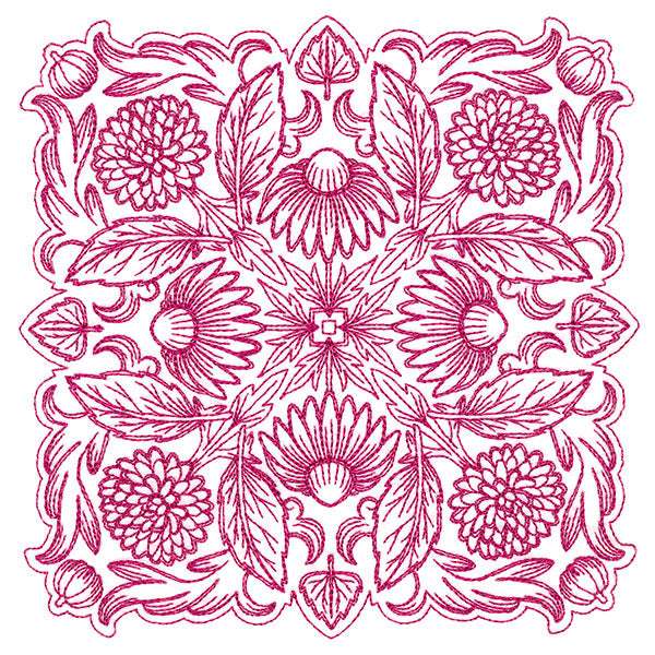 Blissful Coneflower Kaleidoscope Square