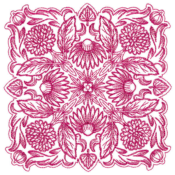 Blissful Coneflower Kaleidoscope Square