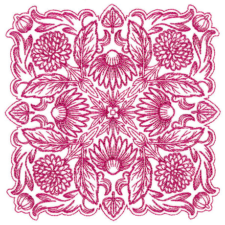 Blissful Coneflower Kaleidoscope Square