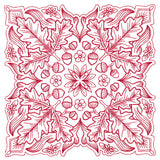 Blissful Oak & Acorns Kaleidoscope Square