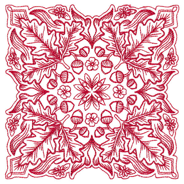 Blissful Oak & Acorns Kaleidoscope Square