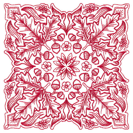 Blissful Oak & Acorns Kaleidoscope Square