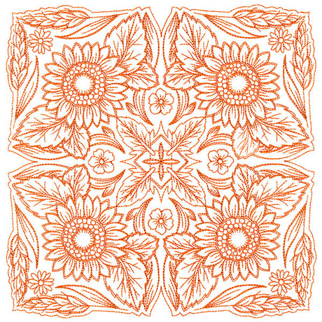 Blissful Sunflower Kaleidoscope Square