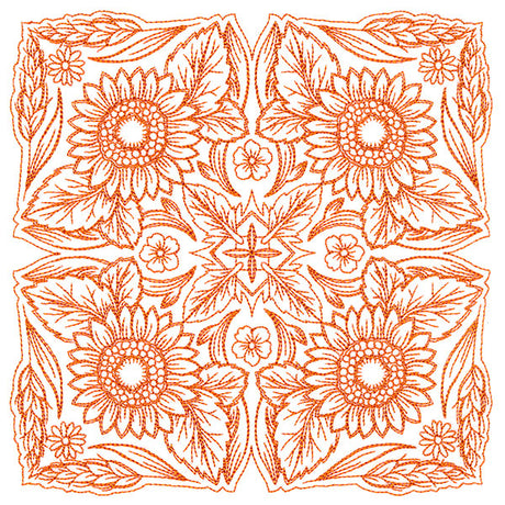 Blissful Sunflower Kaleidoscope Square