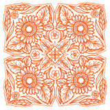 Blissful Sunflower Kaleidoscope Square