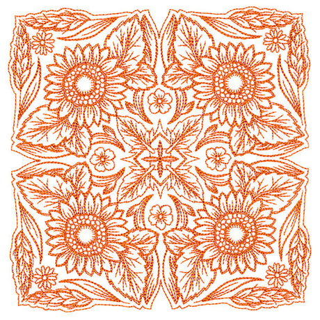 Blissful Sunflower Kaleidoscope Square