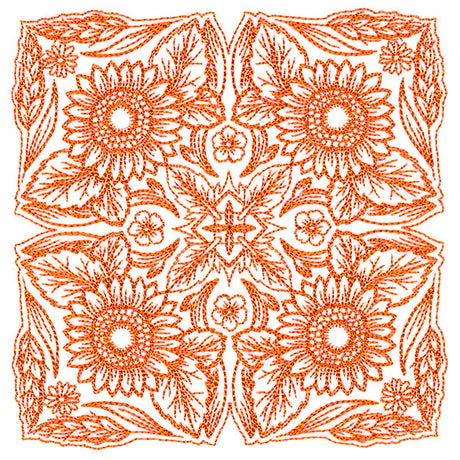 Blissful Sunflower Kaleidoscope Square