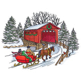 Christmas Covered Bridge Scene