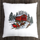Christmas Covered Bridge Scene