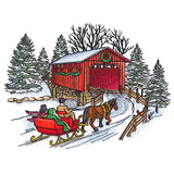 Christmas Covered Bridge Scene