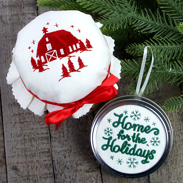 Winter Barn Jar Topper