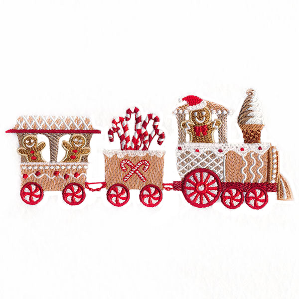 Candy Cane Christmas Train Border