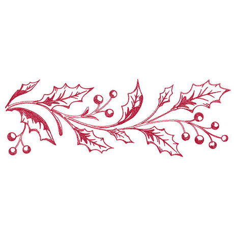 Festive Christmas Holly Border