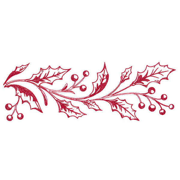 Festive Christmas Holly Border