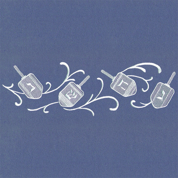 Dreidels in Swirls Border