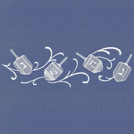 Dreidels in Swirls Border