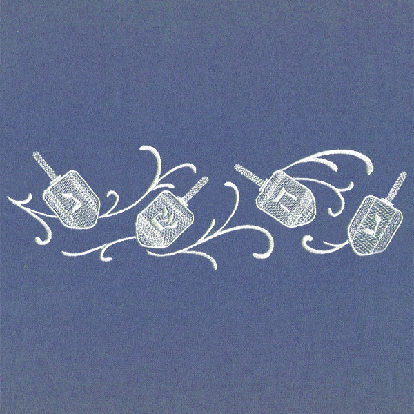 Dreidels in Swirls Border