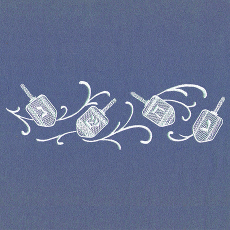 Dreidels in Swirls Border