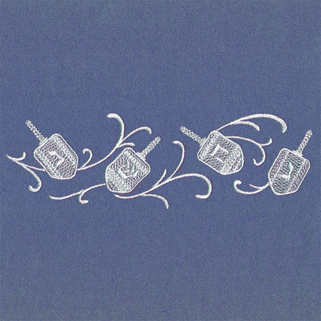 Dreidels in Swirls Border